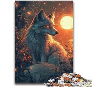 Puzzles 1000 pièces pour Adultes Fox Art Convient aux 14 Ans et Plus Jouet intellectuel Jeu éducatif pour Anniversaire et Noël 26x38cm