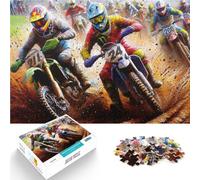 Puzzles 1000 pièces pour Adultes Frénésie du Motocross Jouet éducatif intellectuel décompressant Idées Cadeaux 50x70cm
