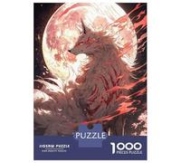 Puzzles 1000 Pièces pour Adultes Full Moon Sakura Kitsune Puzzles pour Adultes - Jeux De Construction - Décoration Intérieure - Stimule Le Cerveau 38x26cm/1000pcs