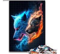 Puzzles 1000 pièces pour Adultes Galactic Art Wolf en Bois, Cadeau pour Hommes et Femmes, Quotidien et Occasions spéciales 50x75cm, Stimulant et divertissant, activité familiale