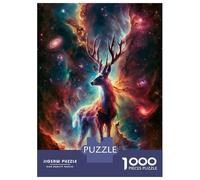 Puzzles 1000 Pièces pour Adultes Galactic Guardian Deer Puzzle Adulte, Jeu Manuel, Décoration Murale, Cadeaux pour Amis Et Famille 38x26cm/1000pcs
