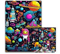 Puzzles 1000 pièces pour Adultes Galaxie Planète Puzzles en Bois Haute Difficulté Casse-tête pour Adolescents 50x75cm / 19,68x29,52 Pouces