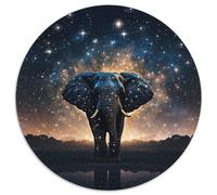 Puzzles 1000 pièces pour Adultes Galaxies Éléphants Puzzle Rond en Carton Activité éducative pour Les compétences cognitives Amélioration des compétences cognitives (67,5 x 67,5 cm)
