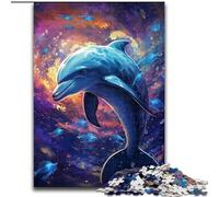 Puzzles 1000 pièces pour Adultes Galaxy Dolphin Jigsaw Puzzles en Carton, activité éducative pour Les compétences cognitives Amélioration des compétences cognitives 1000 pièces(26x38cm)