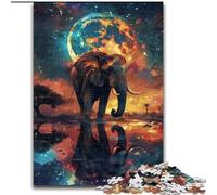Puzzles 1000 pièces pour Adultes Galaxy Elephant Puzzles en Bois Taille 50x75cm Parfait pour Halloween, Noël, Cadeau d'anniversaire