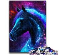 Puzzles 1000 pièces pour Adultes Galaxy Horse pour Les 14 Ans et Plus Jeux de Famille Jeu de Noël Cadeaux pour Femmes 26x38cm