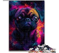 Puzzles 1000 pièces pour Adultes Galaxy Raccoon en Bois, Casse-tête Haute difficulté pour Adolescents 50x75cm, Stimulant et divertissant, activité familiale