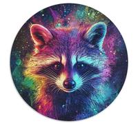 Puzzles 1000 pièces pour Adultes Galaxy Raccoon Puzzles Ronds pour 1000 pièces Casse-tête DIY Stimulant pour Adolescents 67,5 x 67,5 cm