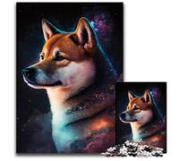 Puzzles 1000 pièces pour Adultes Galaxy Shiba Inu Puzzles impossibles pour Adultes pour la décoration intérieure et Les Vacances 50x75cm/19,68x29,52 Pouces