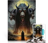 Puzzles 1000 pièces pour Adultes Gardien de la Porte de l'enfer Défi Difficile pour soulager Le Stress Cadeau Amusant 52x38cm