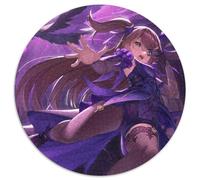 Puzzles 1000 pièces pour Adultes Genshin Impact Fischl Puzzles Ronds pour Jeu de réflexion 1000 pièces, Jeu Familial interactif, adapté aux 14 Ans et Plus 67,5 x 67,5 cm