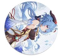 Puzzles 1000 pièces pour Adultes Genshin Impact Puzzles Ronds pour Jeu de réflexion 1000 pièces, Jeu Familial interactif, adapté aux 14 Ans et Plus 67,5 x 67,5 cm