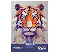 Puzzles 1000 Pièces pour Adultes Geometric Tiger Wall Art Print-2 Puzzle Adulte, Jouet, Décoration Murale, Décoration Intérieure, Idéal comme Cadeau pour Toute La Famille 70x50cm/1000pcs