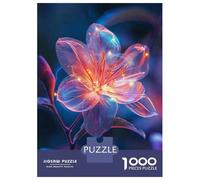 Puzzles 1000 Pièces pour Adultes Glowing Neon Flower Art Print Puzzle Adulte, Jouet, Décoration Murale, Décoration Intérieure, Idéal comme Cadeau pour Toute La Famille 52x38cm/1000pcs