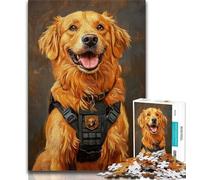 Puzzles 1000 pièces pour Adultes Golden Retriever Portrait Puzzles Adultes, Jeux Amusants Chaque pièce est Unique - Jeu Familial Stimulant et Amusant (Taille 75x50cm)