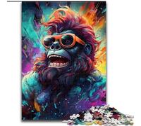 Puzzles 1000 pièces pour Adultes Gorilles colorés Puzzles Difficiles pour Adultes Taille 26x38cm pour Les Vacances, Les Anniversaires et Les soirées de Jeux en Famille