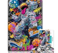 Puzzles 1000 pièces pour Adultes Graffiti Astronaute, Aidez Le Cerveau à exercer Jouets addictifs pour cultiver la Patience Collection d'artistes, Beaux-Arts (38x26cm)