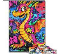 Puzzles 1000 pièces pour Adultes Graffiti Dragon, Éléphant Jouet Jeu intellectuel Cadeau d'anniversaire, Cadeaux, Art Mural pour 14 Ans et Plus (Taille 26x38cm)