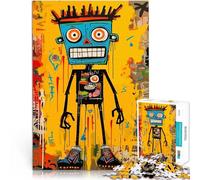 Puzzles 1000 pièces pour Adultes Graffiti Robot Art Défi Difficile pour soulager Le Stress Cadeaux du Père Noël Secret 75x50cm