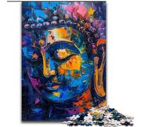 Puzzles 1000 pièces pour Adultes, Graffitis de Bouddha colorés, en Bois, idéal comme Cadeau pour s'amuser50x75cm pour la décoration intérieure, l'entraînement cérébral et Les Cadeaux de Noël