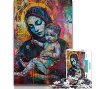 Puzzles 1000 pièces pour Adultes, Graffitis de Jésus, Puzzles pour Adolescents, Jouets de Jeu, Chaque pièce est Unique - Jeu Familial Stimulant et Amusant (Taille 75x50cm)