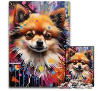 Puzzles 1000 pièces pour Adultes, Graffitis de Poméranie, Puzzles en Carton, Jeu interactif Familial, Cadeau Artisanal avec Illustrations colorées 26x38cm / 10,23x14,96 Pouces