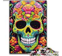 Puzzles 1000 pièces pour Adultes, Graffitis néon colorés, crânes, pour Adolescents, soirée de Jeux en Famille, idée Cadeau stimulante, Taille 38x26cm
