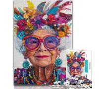 Puzzles 1000 pièces pour Adultes Grand-mère Heureuse, Superbe Cadeau, Chaque pièce est Unique - Jeu Familial Amusant et Stimulant adapté aux Personnes de 14 à 38x26cm