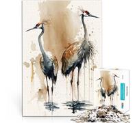 Puzzles 1000 pièces pour Adultes grues Aquarelle Animal pour Le Jeu éducatif Challenge Toy Anniversaire et Cadeaux Uniques 50x70cm