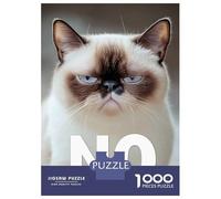 Puzzles 1000 Pièces pour Adultes Grumpy Cat Says No Puzzles pour Adultes, Jeux Amusants, Une Œuvre d'art, Une Offre À Offrir À Toute La Famille 52x38cm/1000pcs