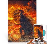 Puzzles 1000 pièces pour Adultes Guerrier Romain en Flammes Fait de Papier，pour et à partir de 14 Ans et Plus Casse-tête pour Améliorer l'amour Entre Les Couples。Taille：26x38cm/10.24x14.96pouce