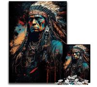 Puzzles 1000 pièces pour Adultes Guerriers amérindiens. des Puzzles stimulants au Design Complexe pour Adolescents,Une décoration DIY et Un Divertissement Stimulant pour Le Cerveau