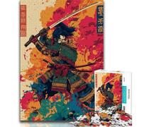 Puzzles 1000 pièces pour Adultes, Guerriers Ninjas Japonais, Puzzles pour Adolescents, Jouets de Jeu, Chaque pièce est Unique - Jeu Familial Stimulant et Amusant (Taille 75x50cm)