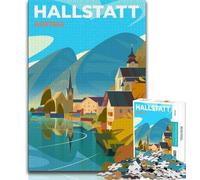 Puzzles 1000 pièces pour Adultes Hallstatt, stimulent Le Cerveau, Jouets addictifs pour cultiver la Patience, décoration Parfaite (38x26cm)