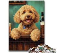 Puzzles 1000 pièces pour Adultes Happy Goldendoodle, pour Jeu éducatif, défi, Cadeau d'anniversaire, décoration Murale (38x26cm)