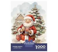 Puzzles 1000 Pièces pour Adultes Happy Tea Santa Claus Adolescents Puzzles Jeux De Détente Cadeaux pour Femmes Cadeaux pour Amis Et Famille 70x50cm/1000pcs