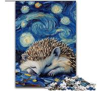 Puzzles 1000 pièces pour Adultes Hérisson Ciel Nocturne Puzzles en Carton pour Adultes Taille 26x38cm Idéal pour Le Plaisir en Famille, la détente et Les Cadeaux de Vacances