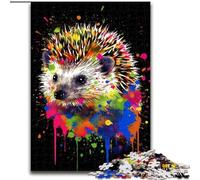 Puzzles 1000 pièces pour Adultes Hérisson coloré en Bois, pour Les 14 Ans et Plus 50x75cm Stimulant et divertissant, activité familiale
