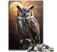 Puzzles 1000 pièces pour Adultes, Hibou Animal, 1000 pièces pour Adolescents, avec Affiche et fiche de Questions-réponses pour Les 14 Ans et Plus (50x75cm)