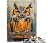 Puzzles 1000 pièces pour Adultes Hibou mystérieux Défi d'intelligence cérébrale Jouets addictifs Cadeau Amusant pour Les 14 Ans et Plus 26x38cm