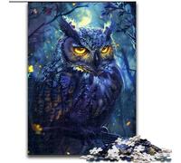 Puzzles 1000 pièces pour Adultes Hiboux colorés en Bois, idéal pour s'amuser en Famille, se détendre et Offrir des Cadeaux de Vacances 50x75cm Fête d'anniversaire pour Hommes Femmes