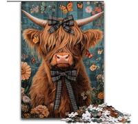 Puzzles 1000 pièces pour Adultes Highland Cow Jigsaw Puzzles 1000 pièces pour Adultes Jeu interactif Familial, Décoration d'intérieur DIY Défi cérébral Cadeau 26x38cm