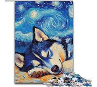 Puzzles 1000 pièces pour Adultes Husky Night Sky Puzzle Soirée de Jeux en Famille Expérience visuelle stimulante et enrichissante (Taille : 26x38cm)