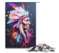 Puzzles 1000 pièces pour Adultes Indiens d'Amérique Jeu Pratique décoration d'intérieur Unique et Cadeaux 1000 pièces (38 x 26 cm)