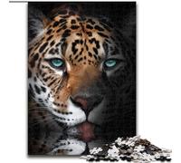 Puzzles 1000 pièces pour Adultes Jaguar Buveur en Bois, Parfaits pour Les Cadeaux d'anniversaire, de Noël et d'halloween 50x75cm Stimulant et divertissant, activité familiale