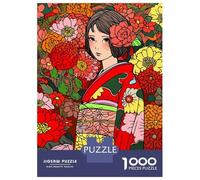 Puzzles 1000 Pièces pour Adultes Japanese Kimono Girl Art Puzzle Adulte À Faire Soi-même, Jouet, Cadeau d'anniversaire, Cadeau Anti-Stress 38x26cm/1000pcs