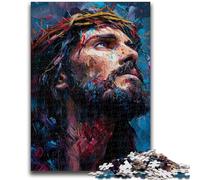 Puzzles 1000 pièces pour Adultes Jésus, à partir de 14 Ans Chaque pièce est Unique Un Jeu Amusant et Stimulant pour Toute la Famille Bon Cadeau 26x38cm