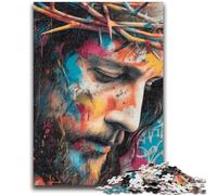 Puzzles 1000 pièces pour Adultes Jésus Aide Le Cerveau à exercer des Jouets addictifs pour cultiver la Patience Une œuvre d'art 26x38cm