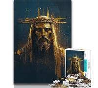 Puzzles 1000 pièces pour Adultes Jésus doré Puzzles pour Adultes Apprentissage éducatif pour est idéal comme Cadeau pour Toute la Famille 26x38cm