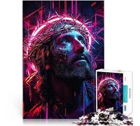 Puzzles 1000 pièces pour Adultes Jésus sous Les néons Compétition de Vitesse Manuelle est idéal comme Cadeau pour Toute la Famille 38x26cm